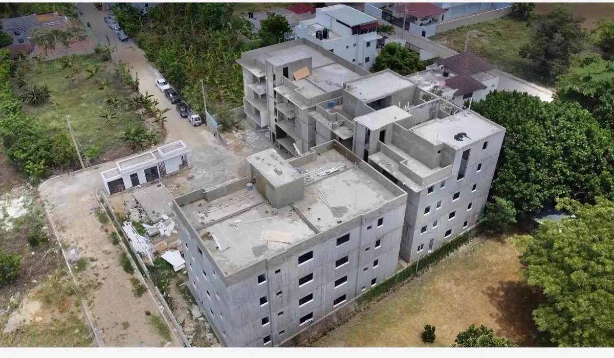 Foto aérea de la obra en construcción